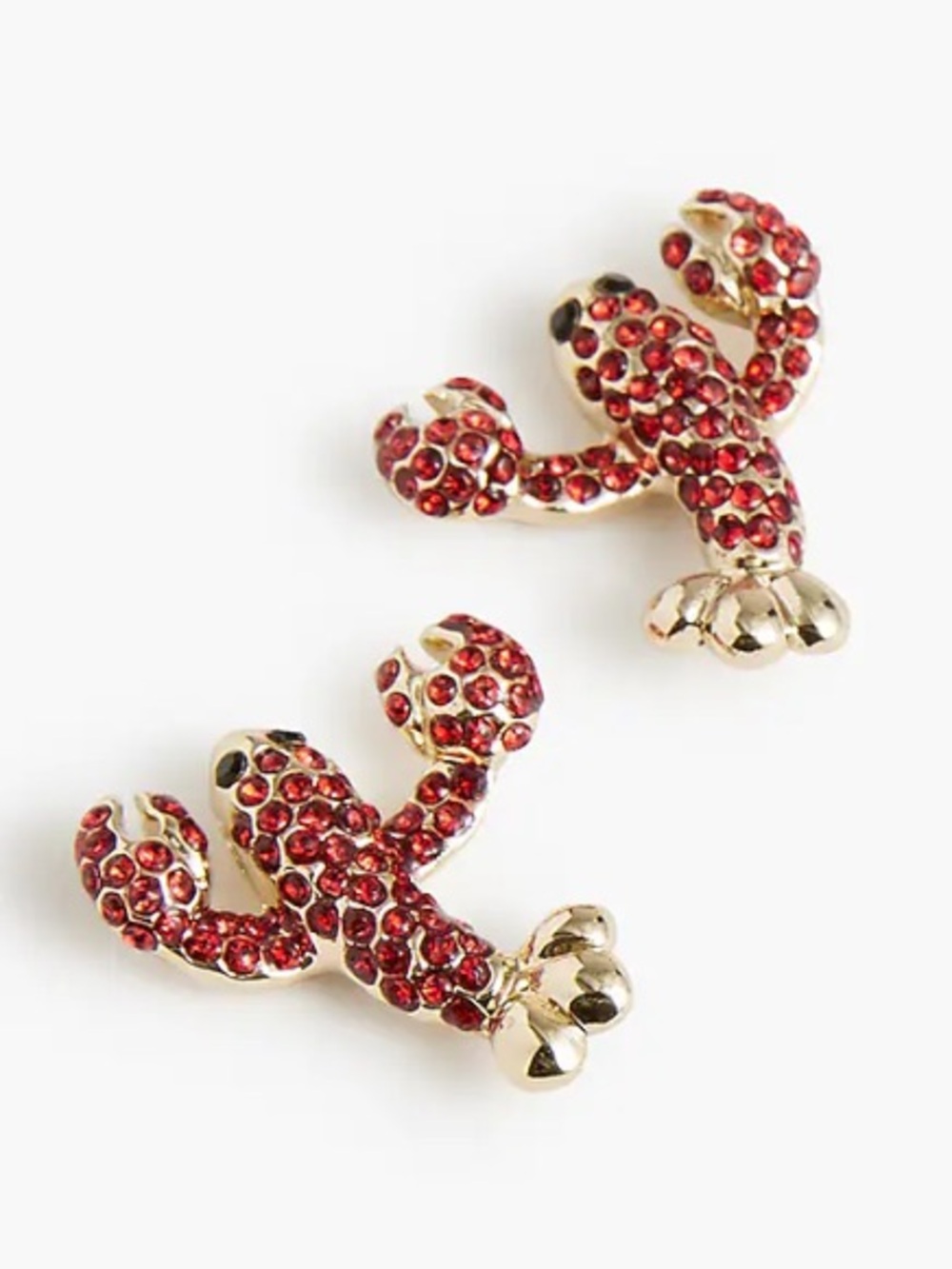 J. Crew Red Crystal Lobster Stud Earrings